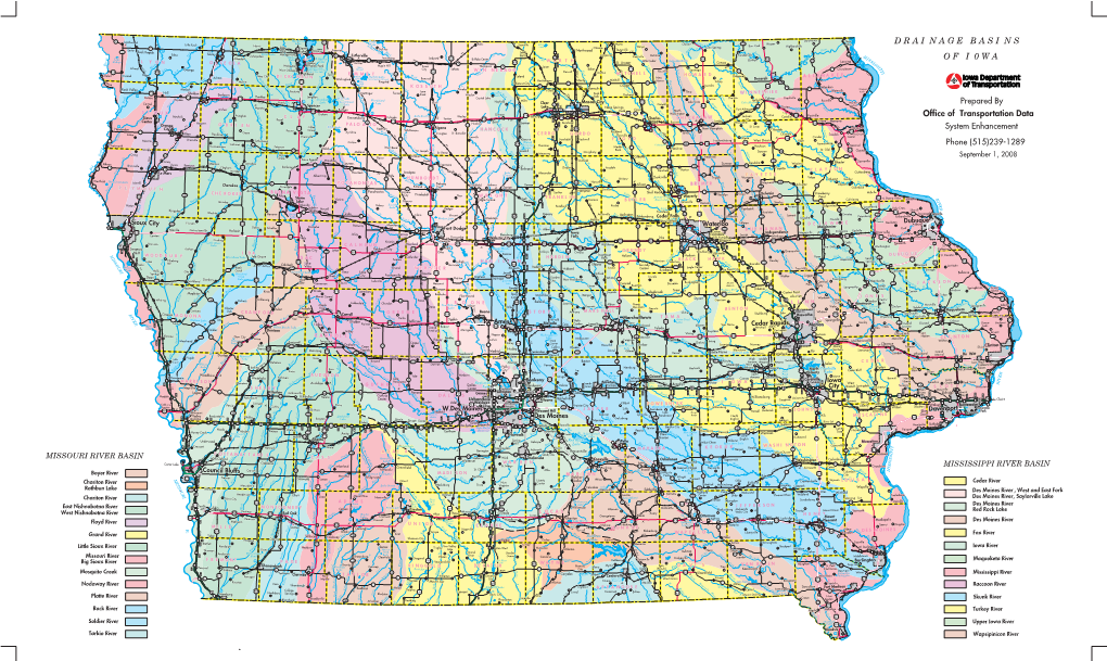 Drainage Basins of Iowa