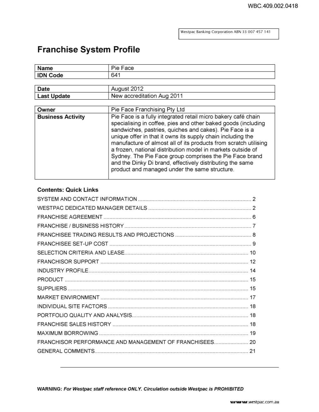 3.23Franchise System Profile [Pdf 3364Kb]