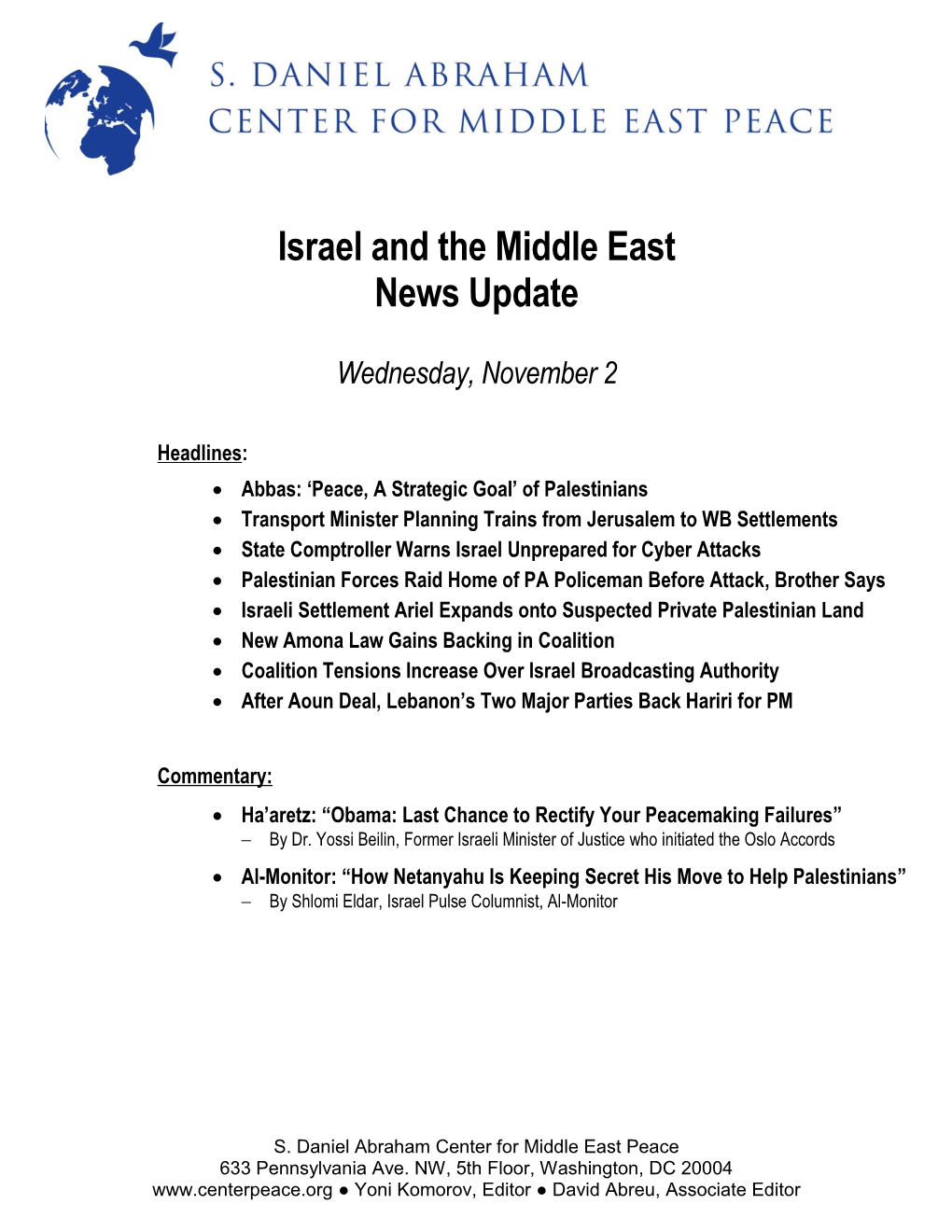 Israel Update