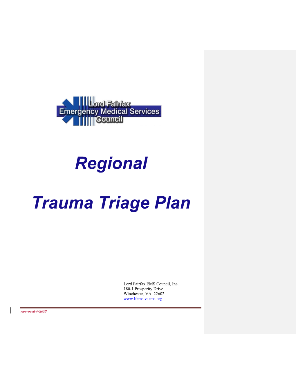 LFEMSC Trauma Triage Plan