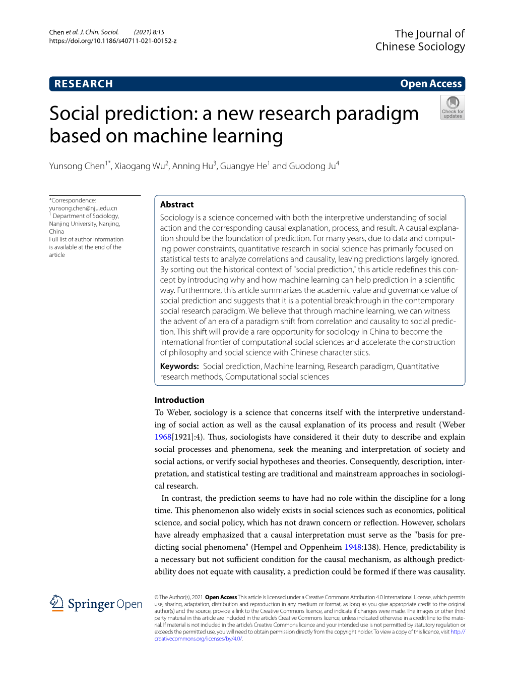 Social Prediction: a New Research Paradigm Based on Machine Learning