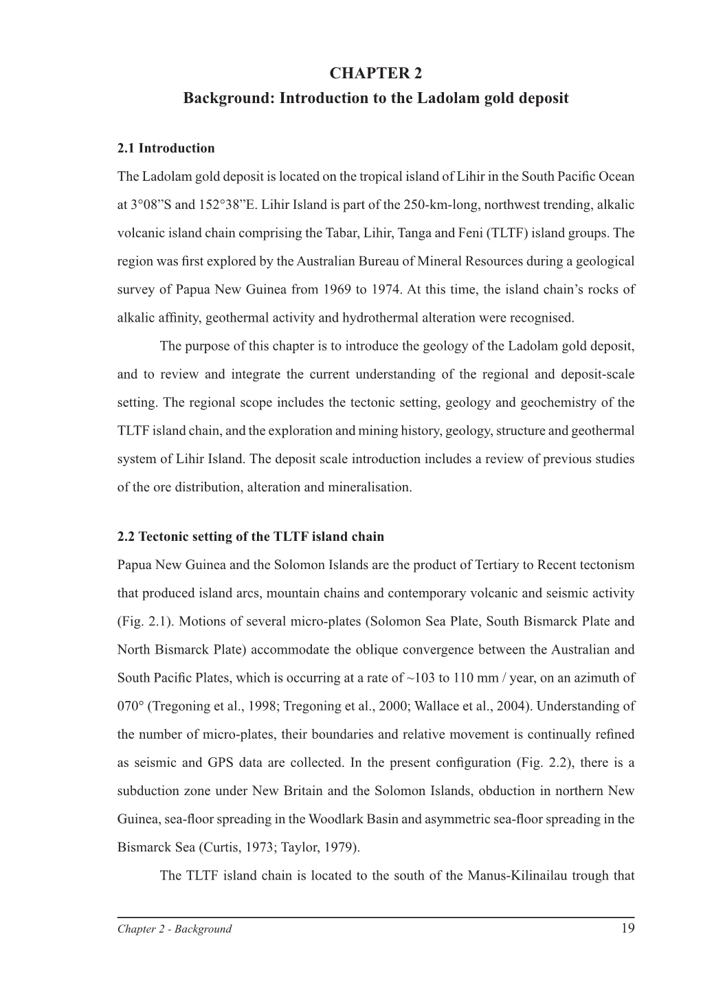 CHAPTER 2 Background: Introduction to the Ladolam Gold Deposit