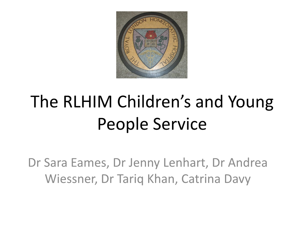 The RLHIM Children's and Young People Service