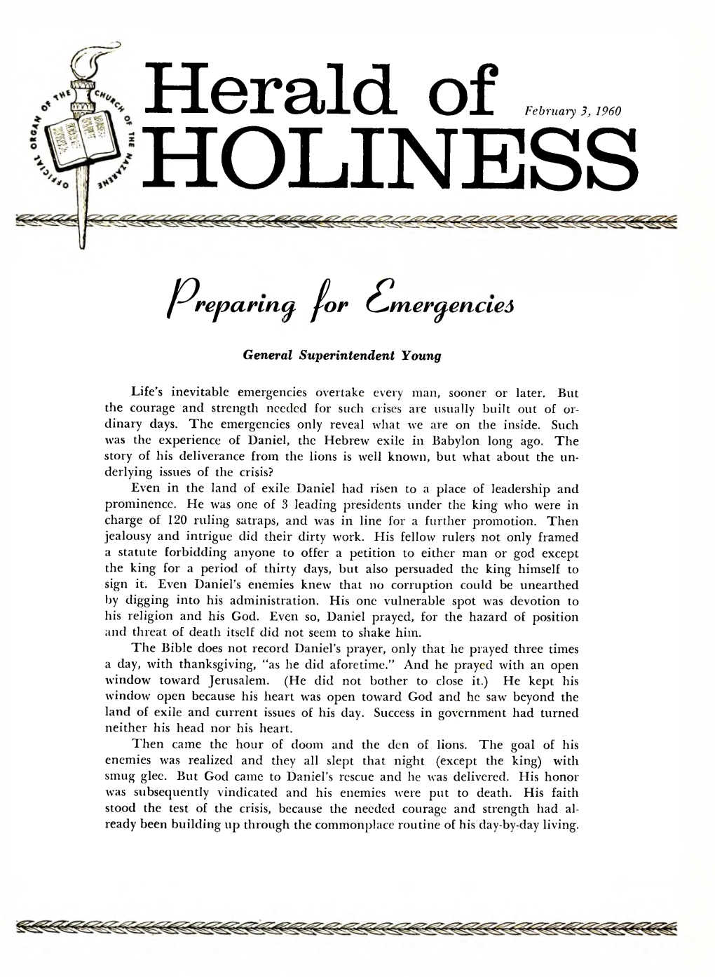 Herald of Holiness Volume 48 Number 49 (1960)