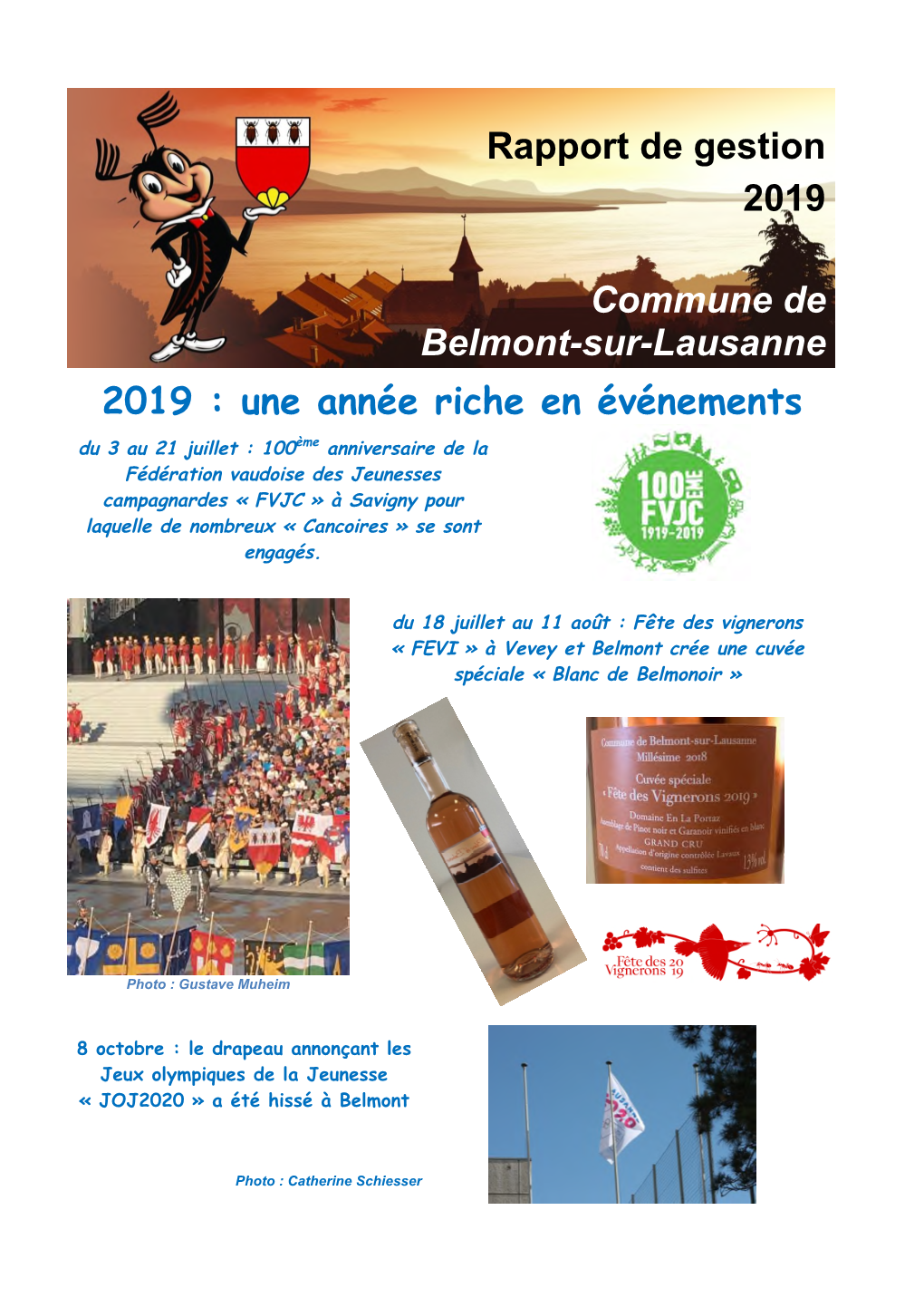 Rapport De Gestion 2019 Commune De Belmont-Sur-Lausanne 2019