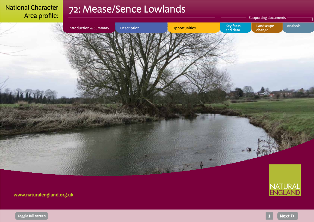 72: Mease/Sence Lowlands Area Profile: Supporting Documents