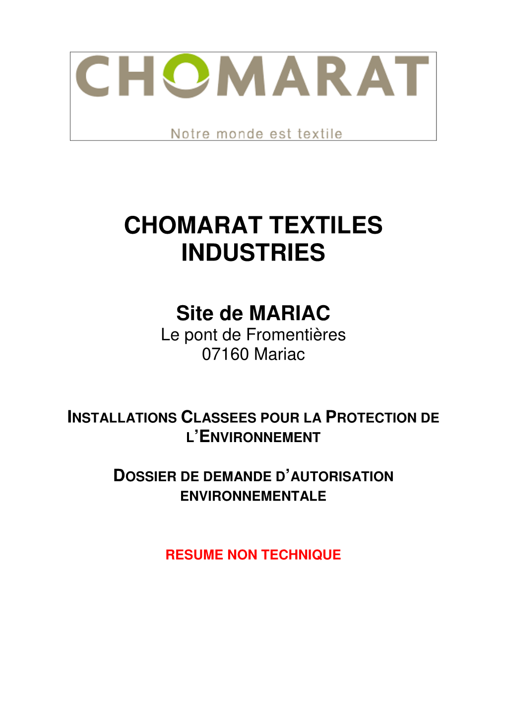 Chomarat Textiles Industries