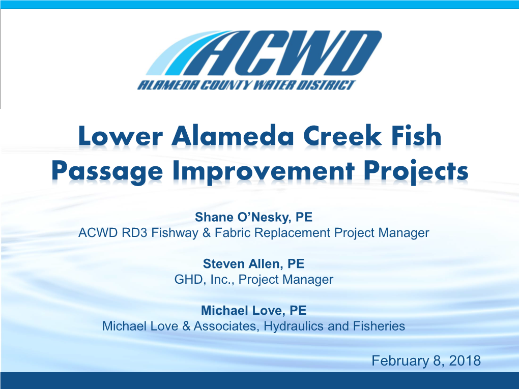 Lower Alameda Creek Fish Passage Improvement Projects