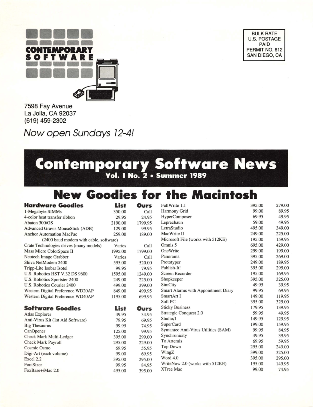 Contemporary Software News, Summer 1989