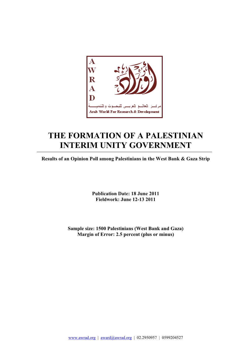 The Formation of a Palestinian Interim Unity Government