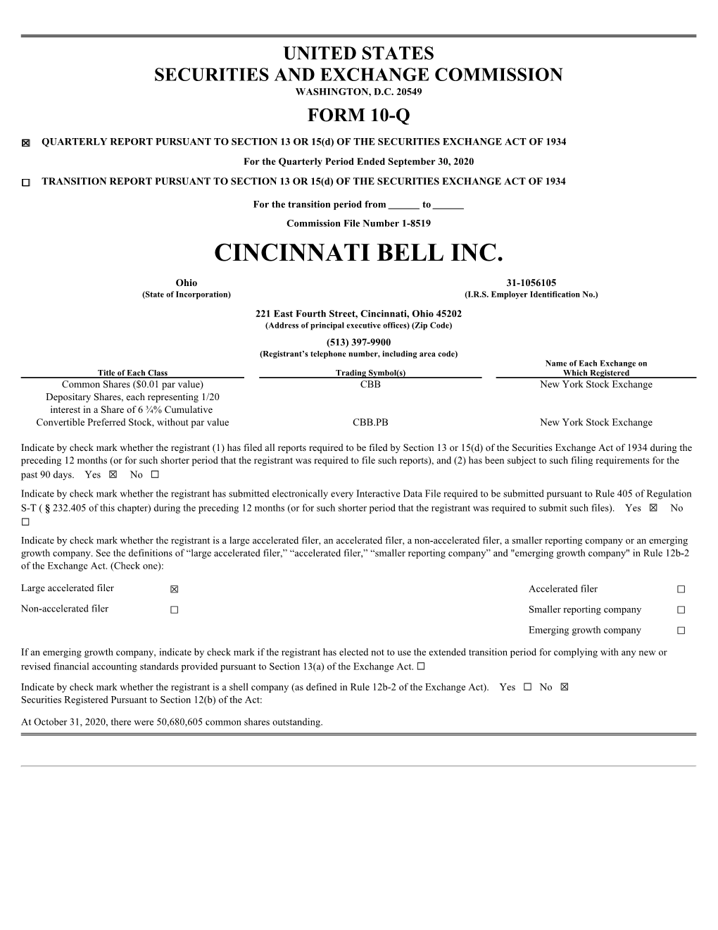 Cincinnati Bell Inc