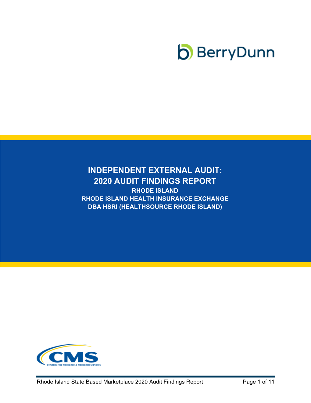 Independent External Audit: 2020 Audit Findings Report