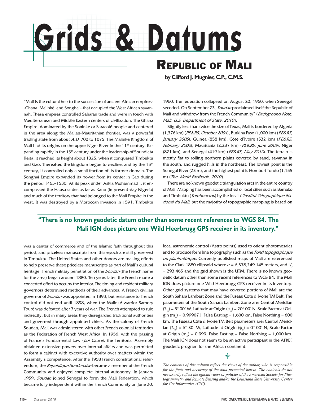 REPUBLIC of MALI by Clifford J