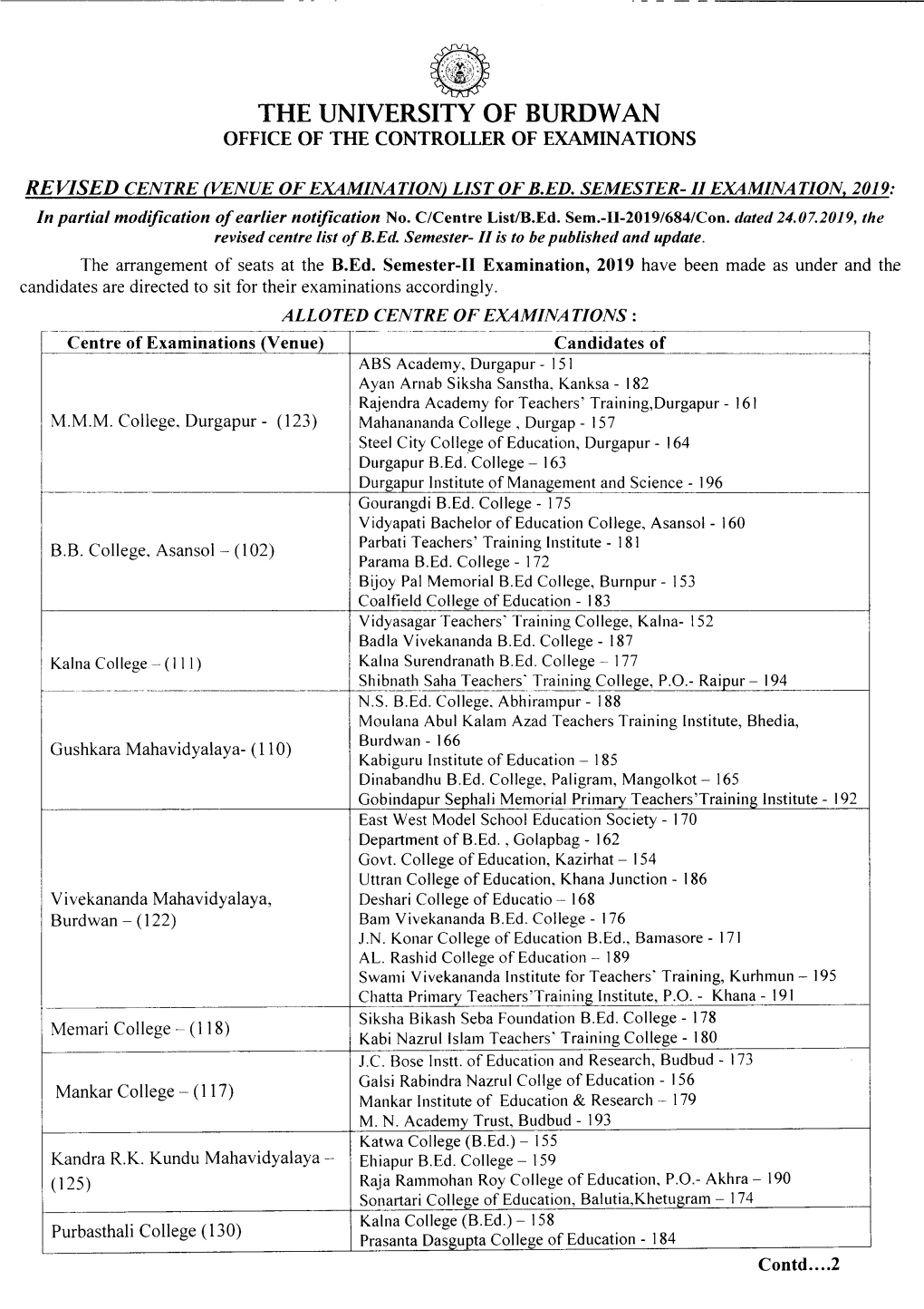 The University of Burdwan