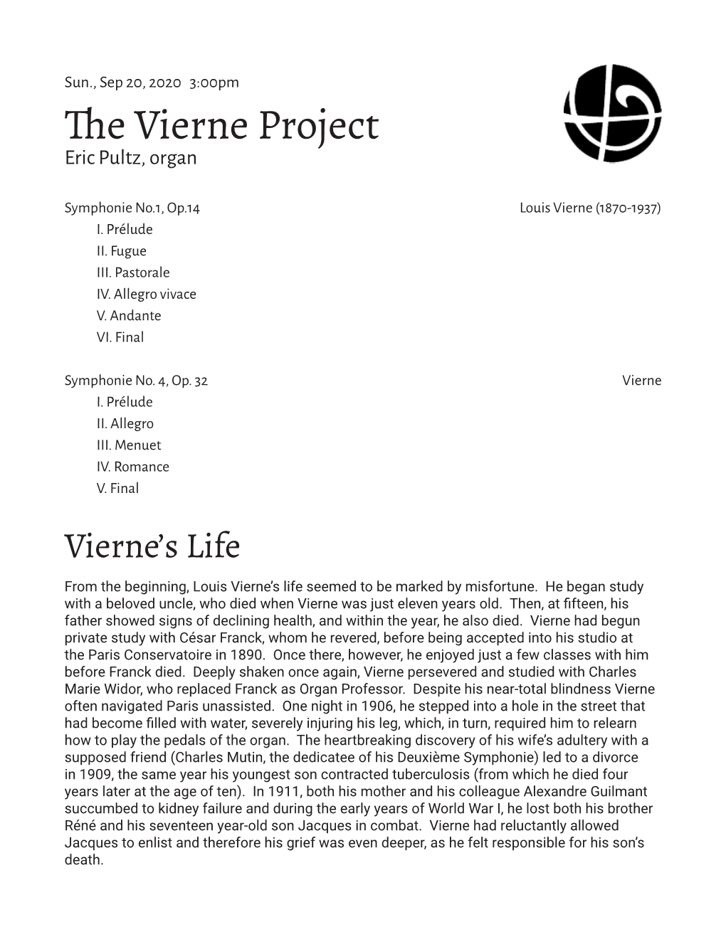 The Vierne Project Eric Pultz, Organ