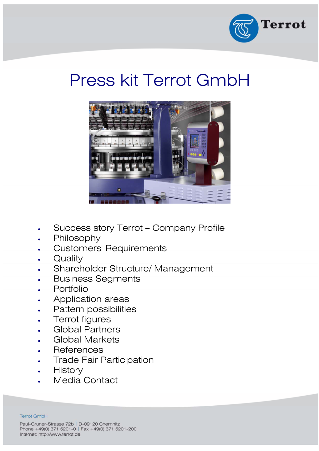 Press Kit Terrot Gmbh