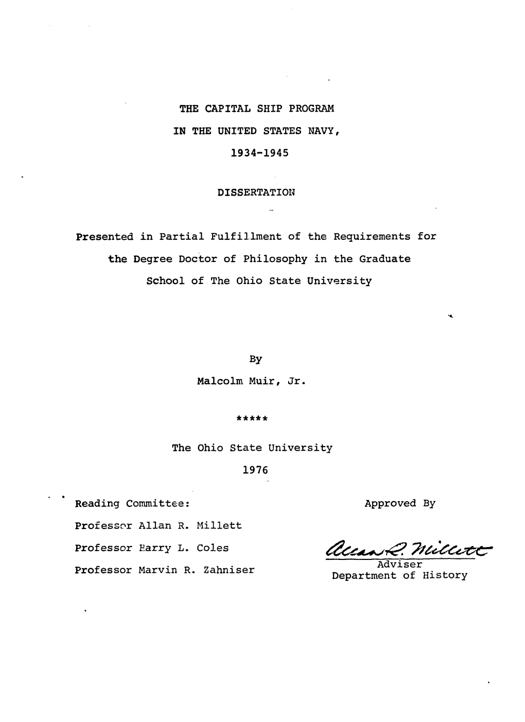 The Capital Ship Program in the United States Navy, 1934