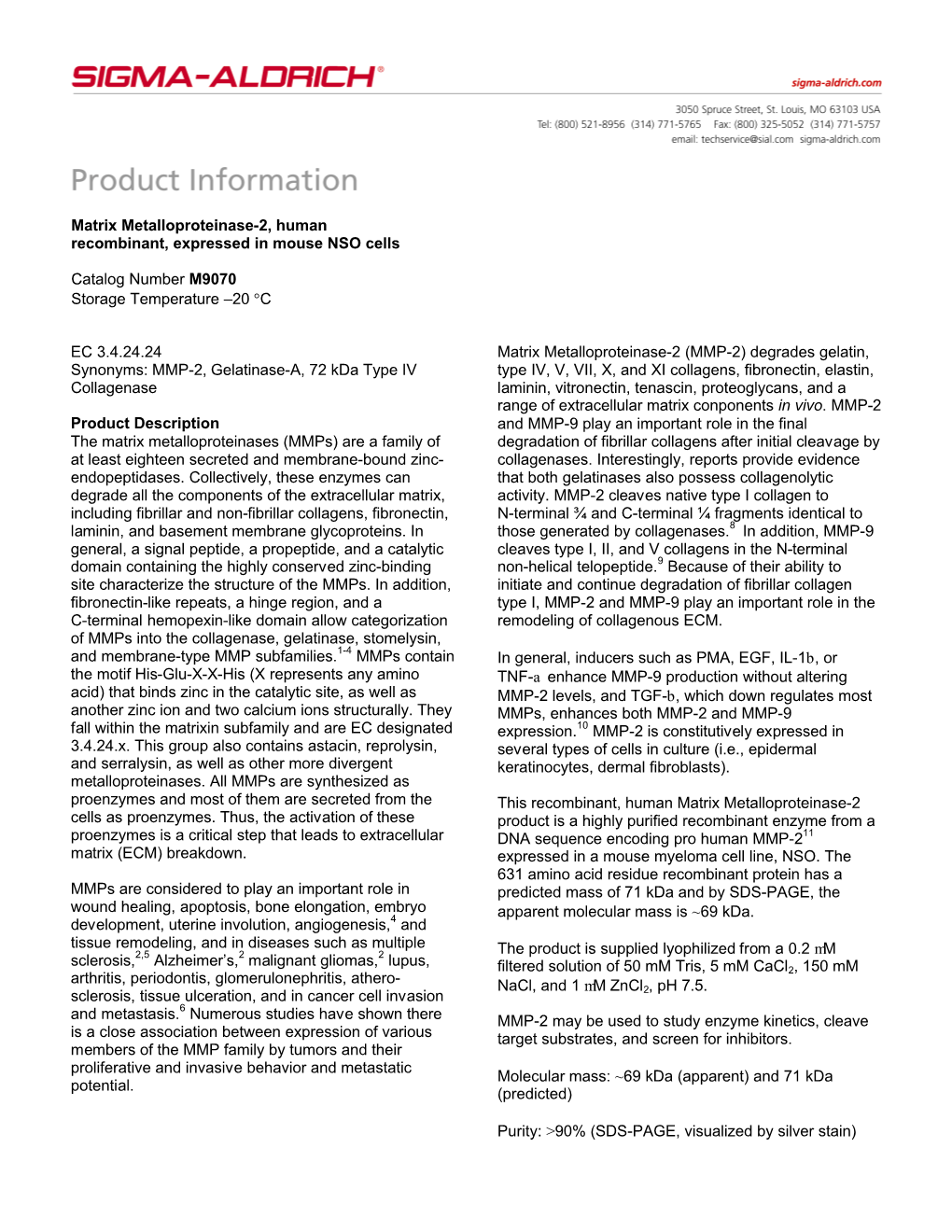 Matrix Metalloproteinase-2 (M9070)