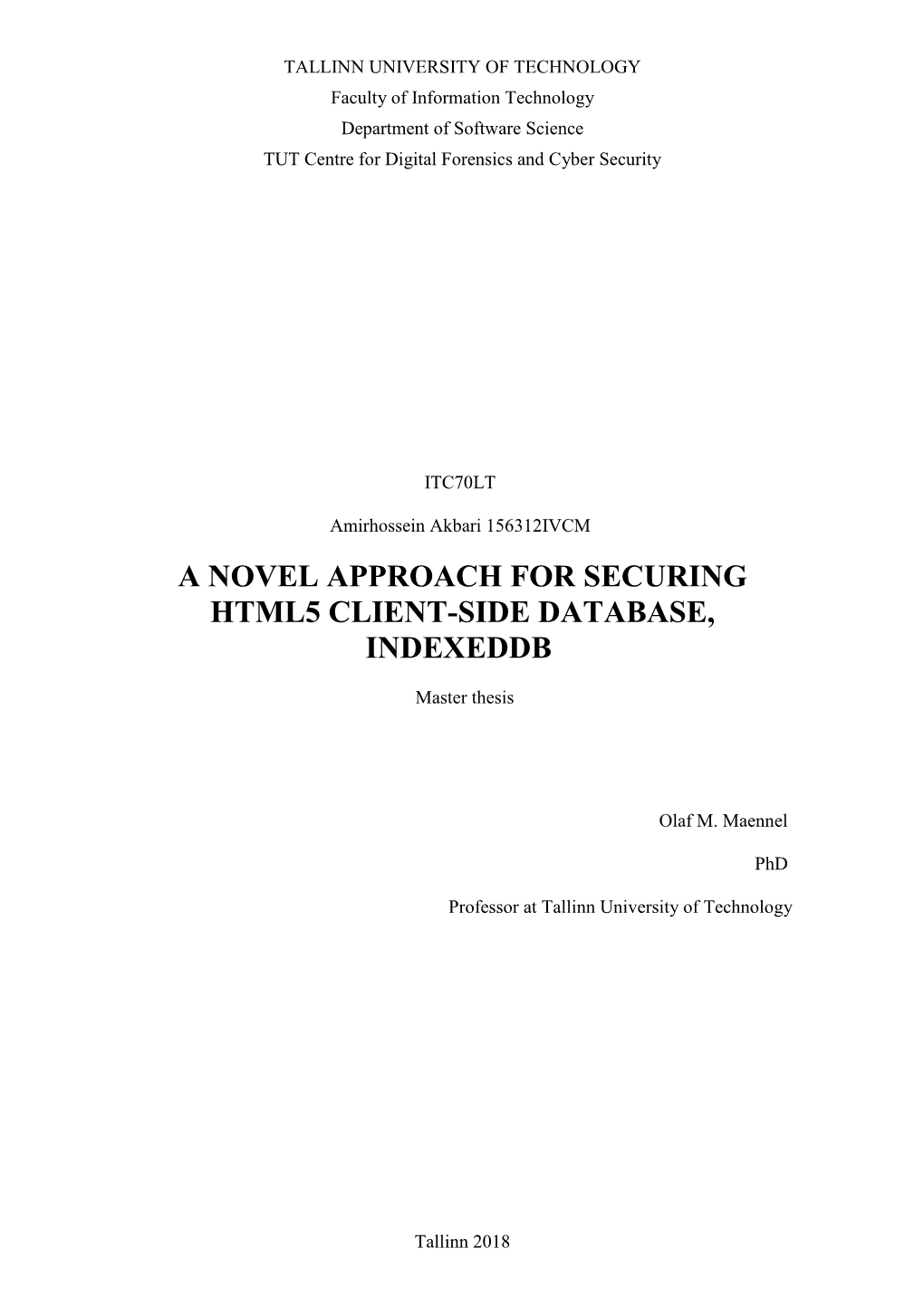 A Novel Approach for Securing Html5 Client-Side Database, Indexeddb