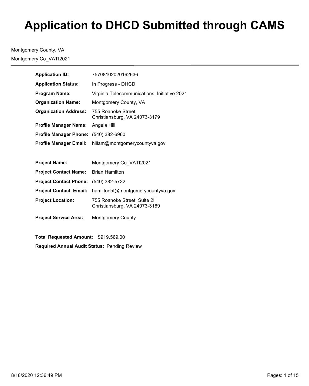 2021 Virginia Telecommunication Initiative (VATI) Passing Form