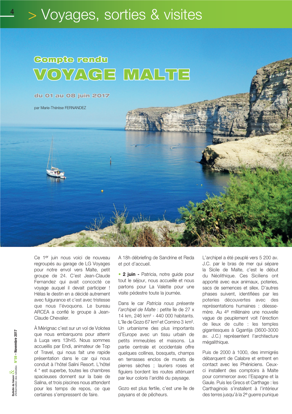 Voyages, Sorties & Visites VOYAGE MALTE