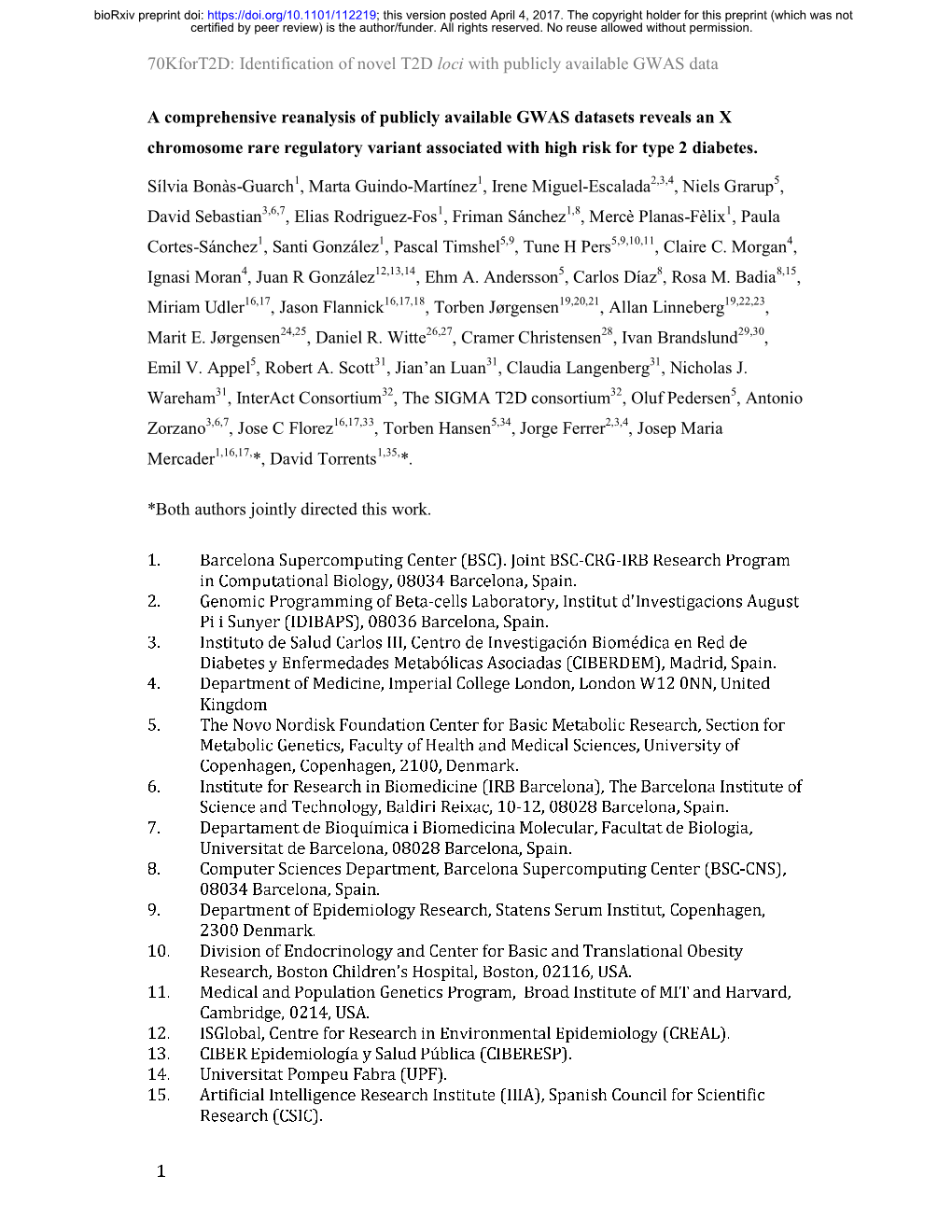 70Kfort2d: Identification of Novel T2D Loci with Publicly Available GWAS Data