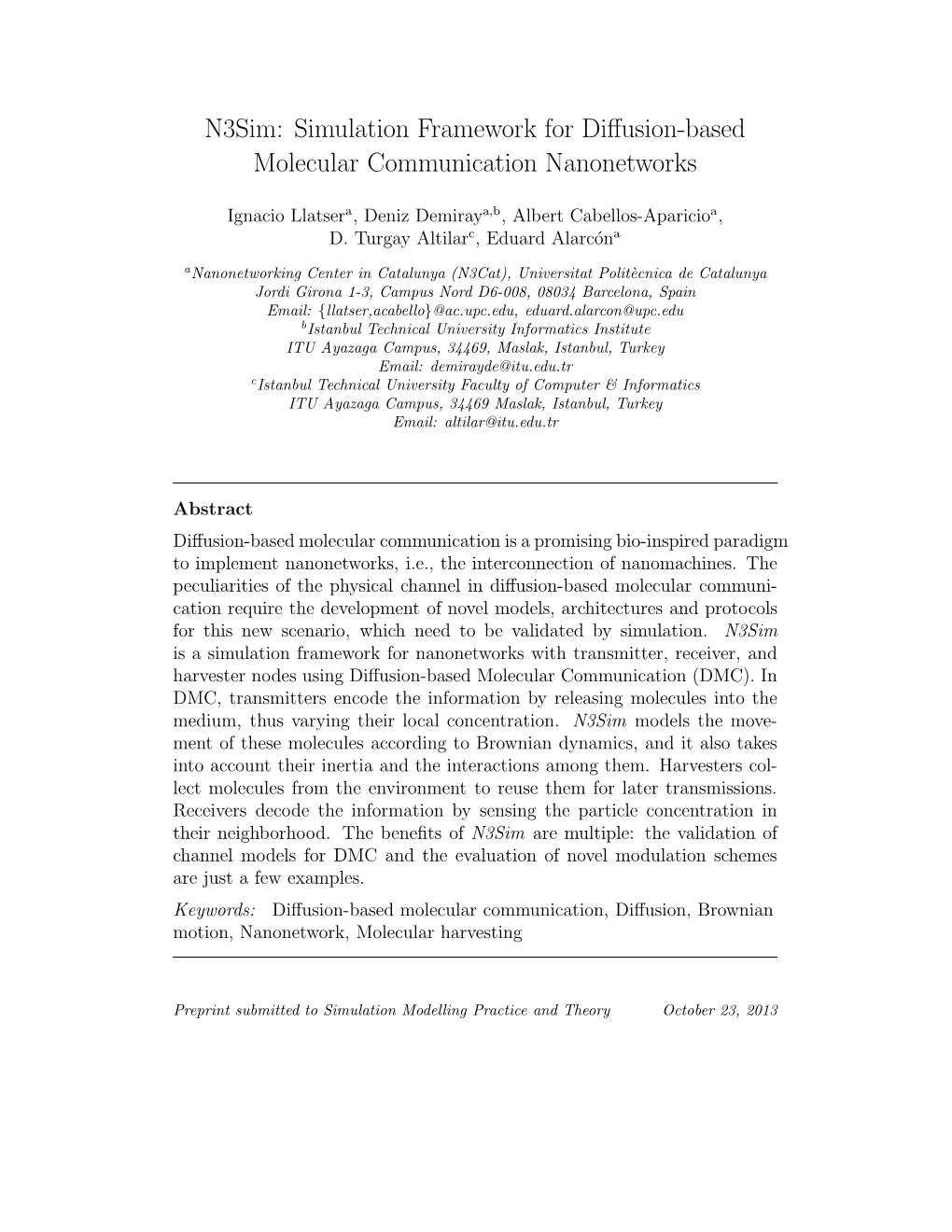 N3sim: Simulation Framework for Diffusion-Based Molecular