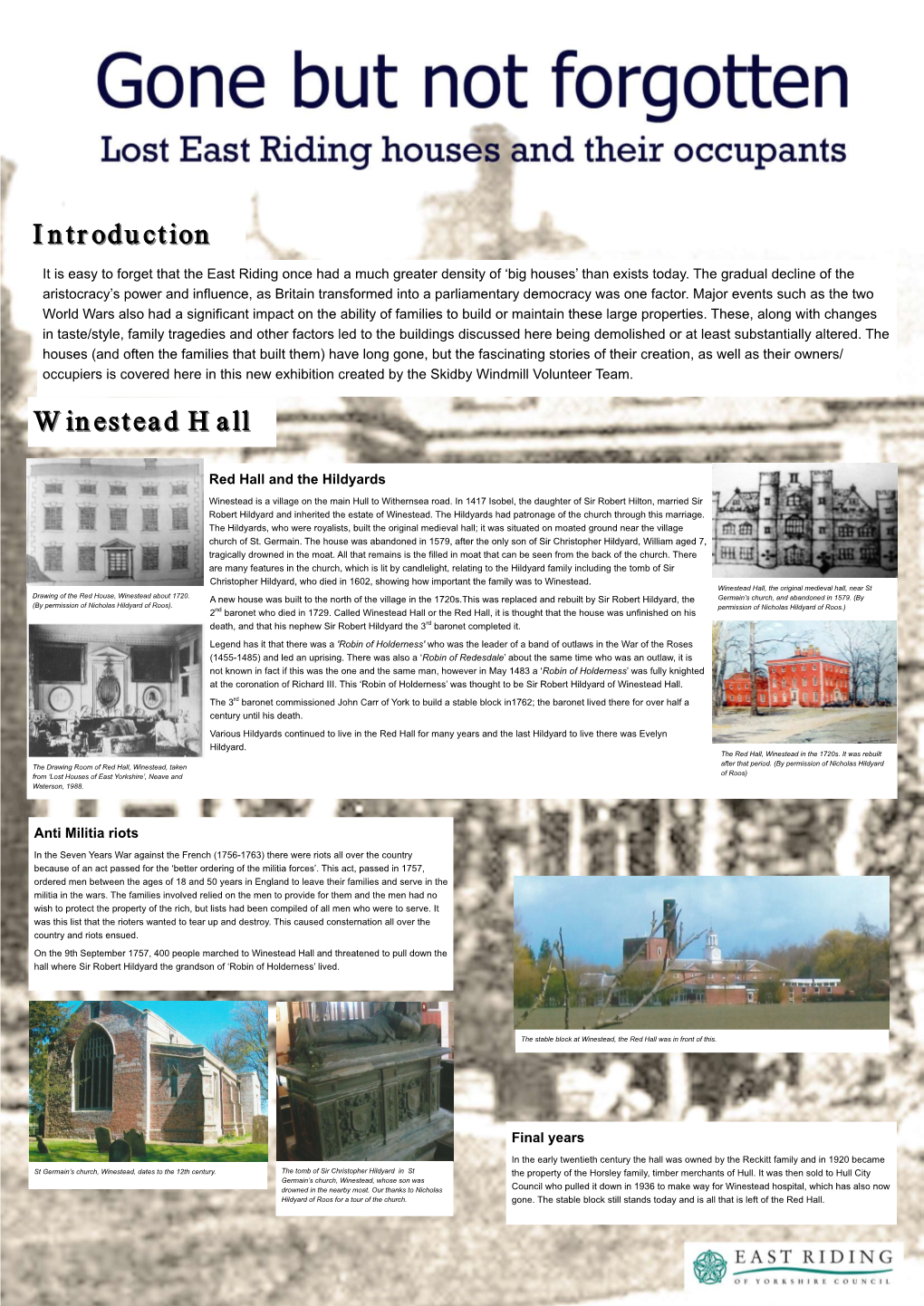 Red Hall and the Hildyards Anti Militia Riots Final Years It Is Easy to Forget That the East Riding Once Had a Much Greater Dens