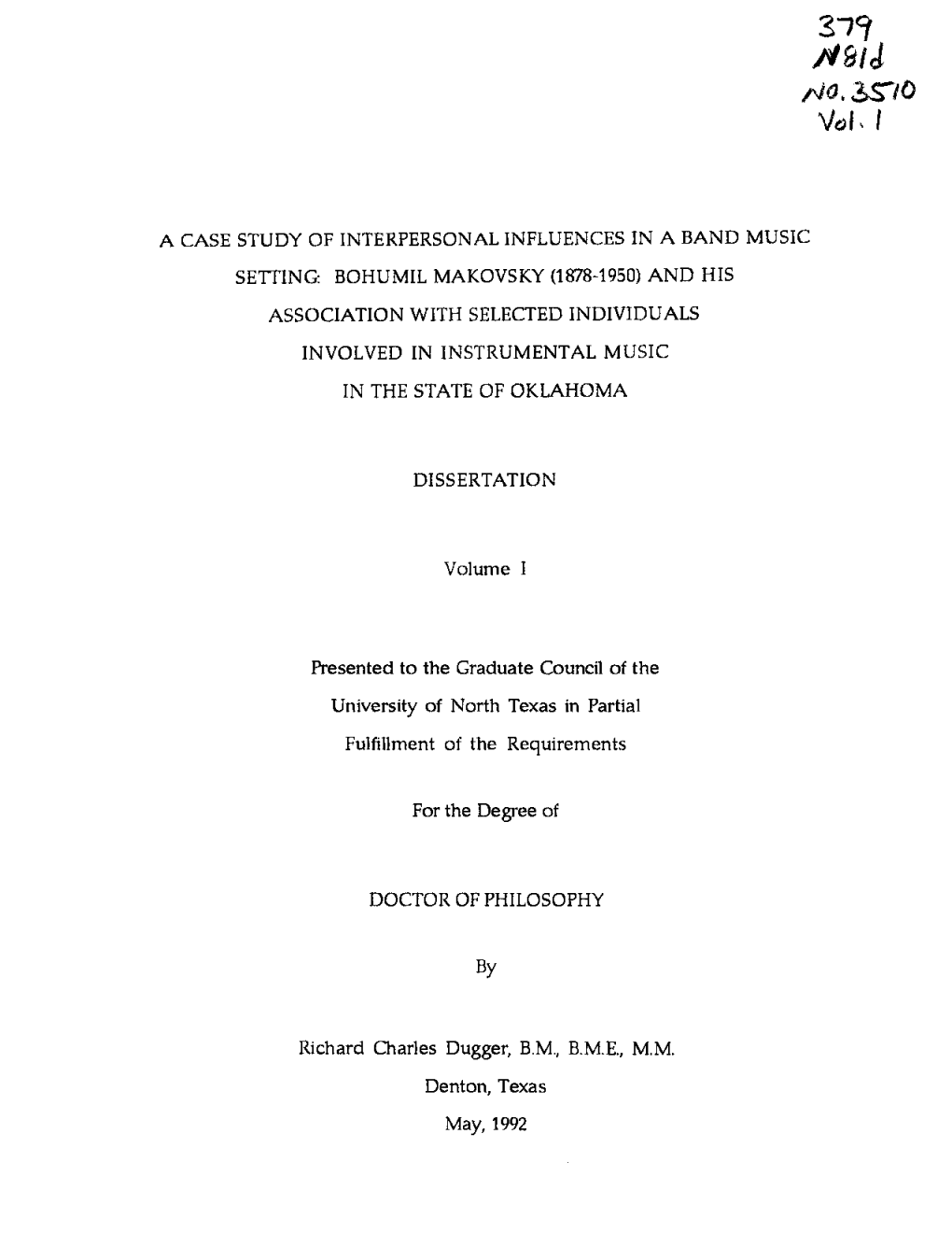 3T? //S/D W*. SS70 Vol » I a CASE STUDY of INTERPERSONAL