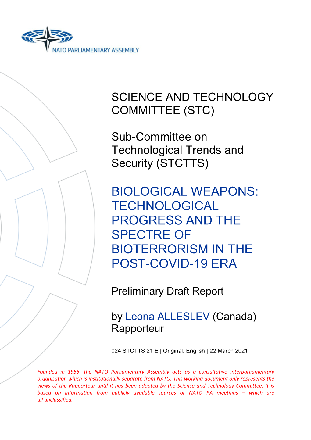 Biological Weapons: Technological Progress and the Spectre of Bioterrorism in the Post-Covid-19 Era