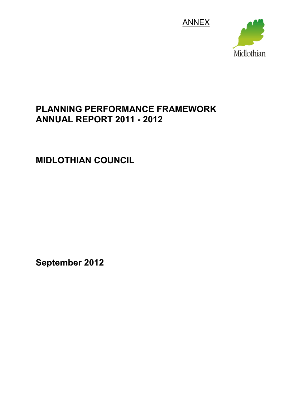 2012 MIDLOTHIAN COUNCIL September 2012