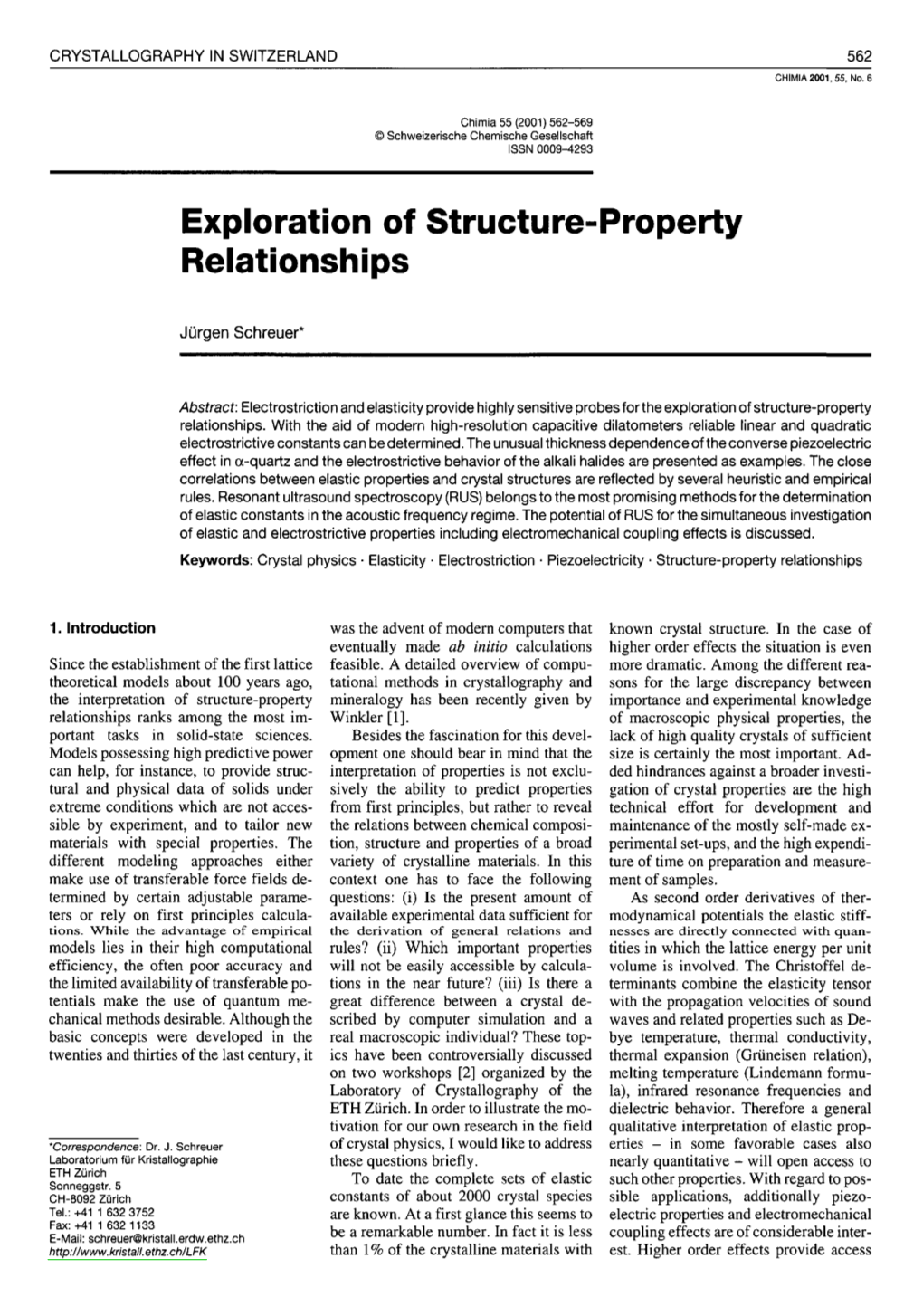 Exploration of Structure-Property Relationships