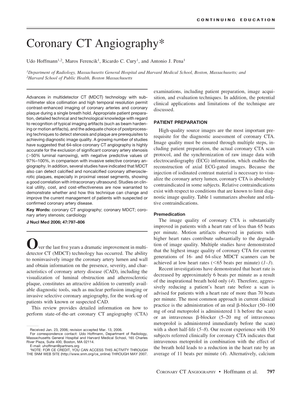 Coronary CT Angiography*