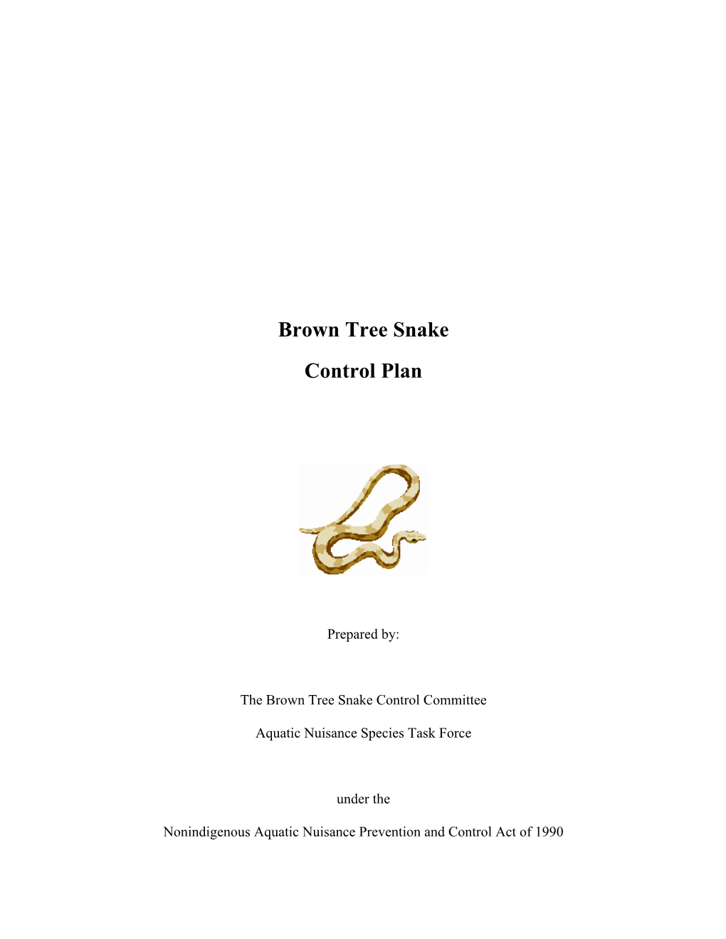 Brown Tree Snake Control Plan