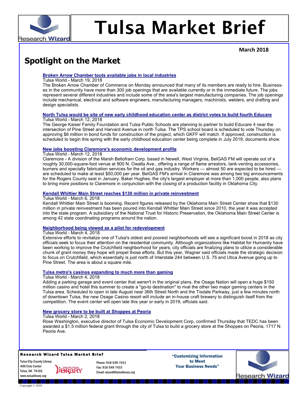 Tulsa Market Brief March 2018.Pub