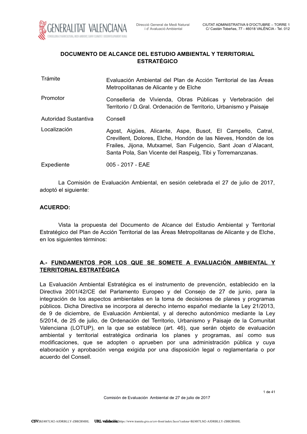 Documento De Alcance Del Estudio Ambiental Y Territorial Estratégico