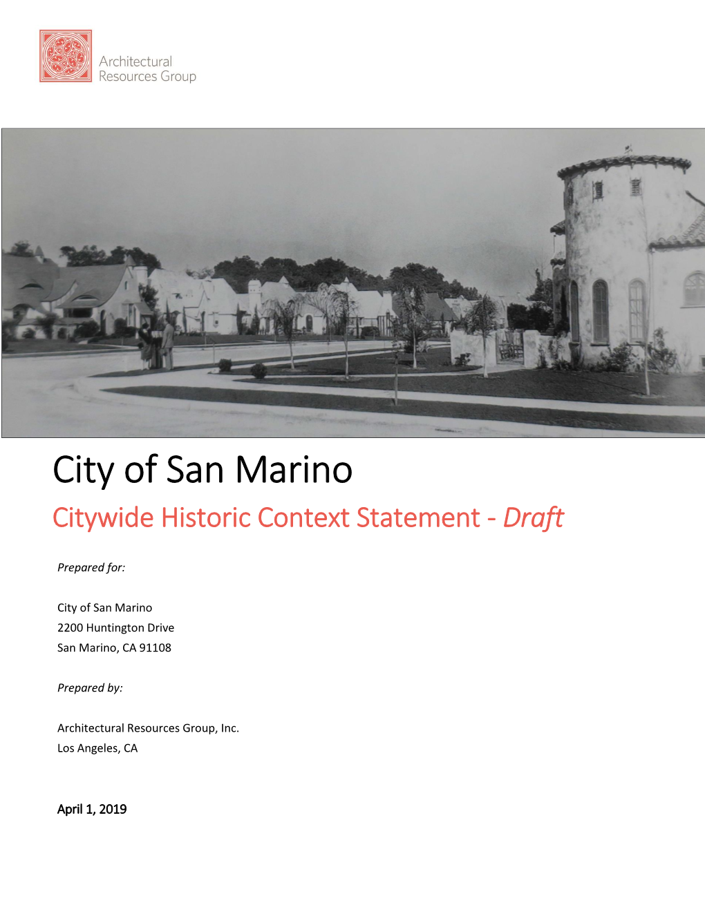 Citywide Historic Context Statement - Draft