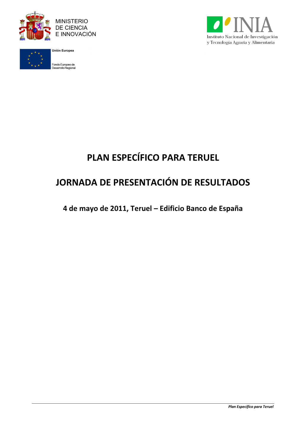 Plan Específico Para Teruel Jornada De Presentación