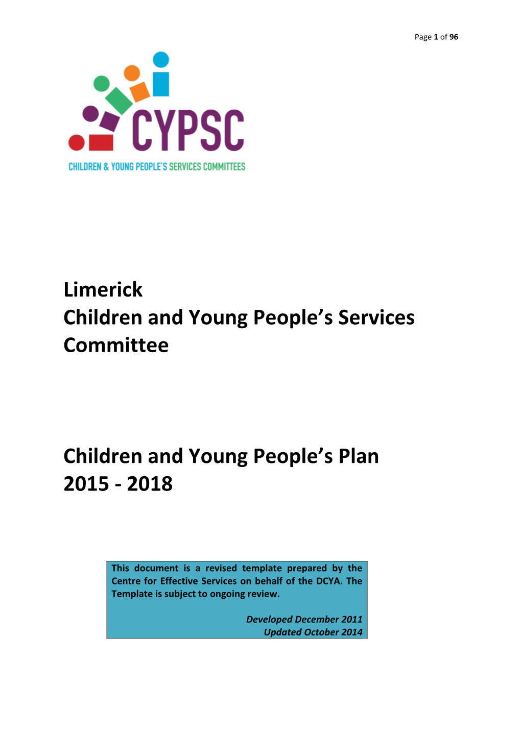 Limerick CYPSC Children and Young People's Plan 2015-2018