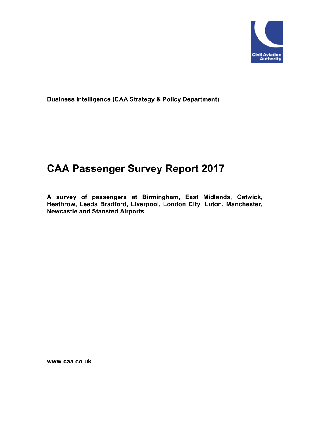 CAA Passenger Survey Report 2017
