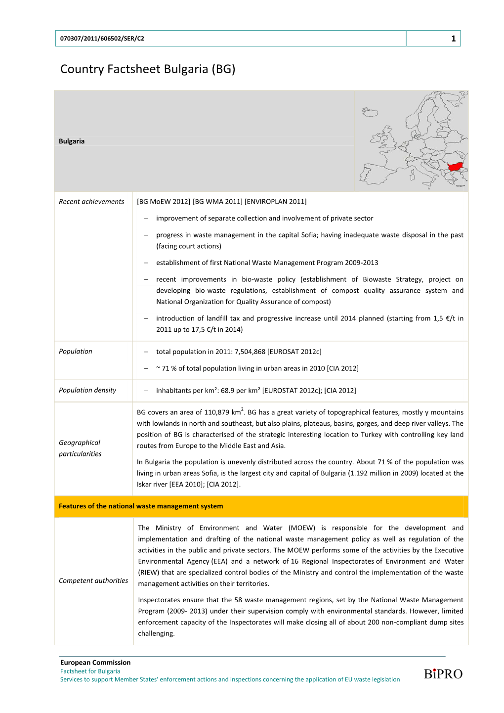 Country Factsheet Bulgaria (BG)