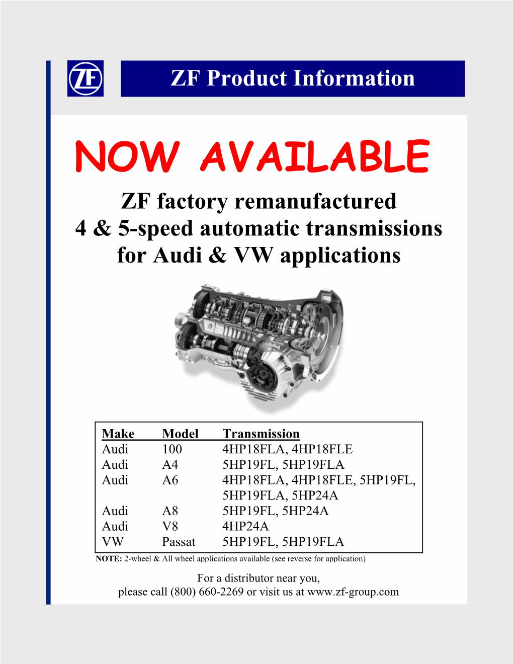 Application Guide for ZF Remanufactured