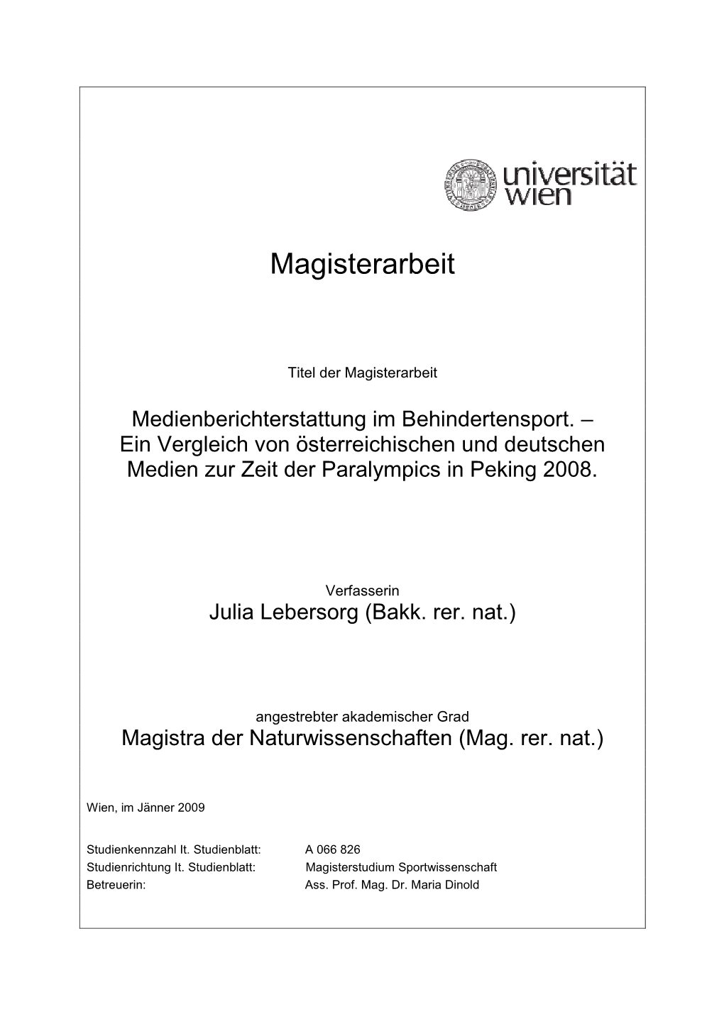 Magisterarbeit