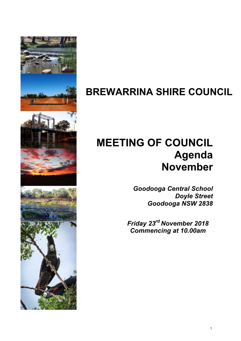 MEETING of COUNCIL Agenda November