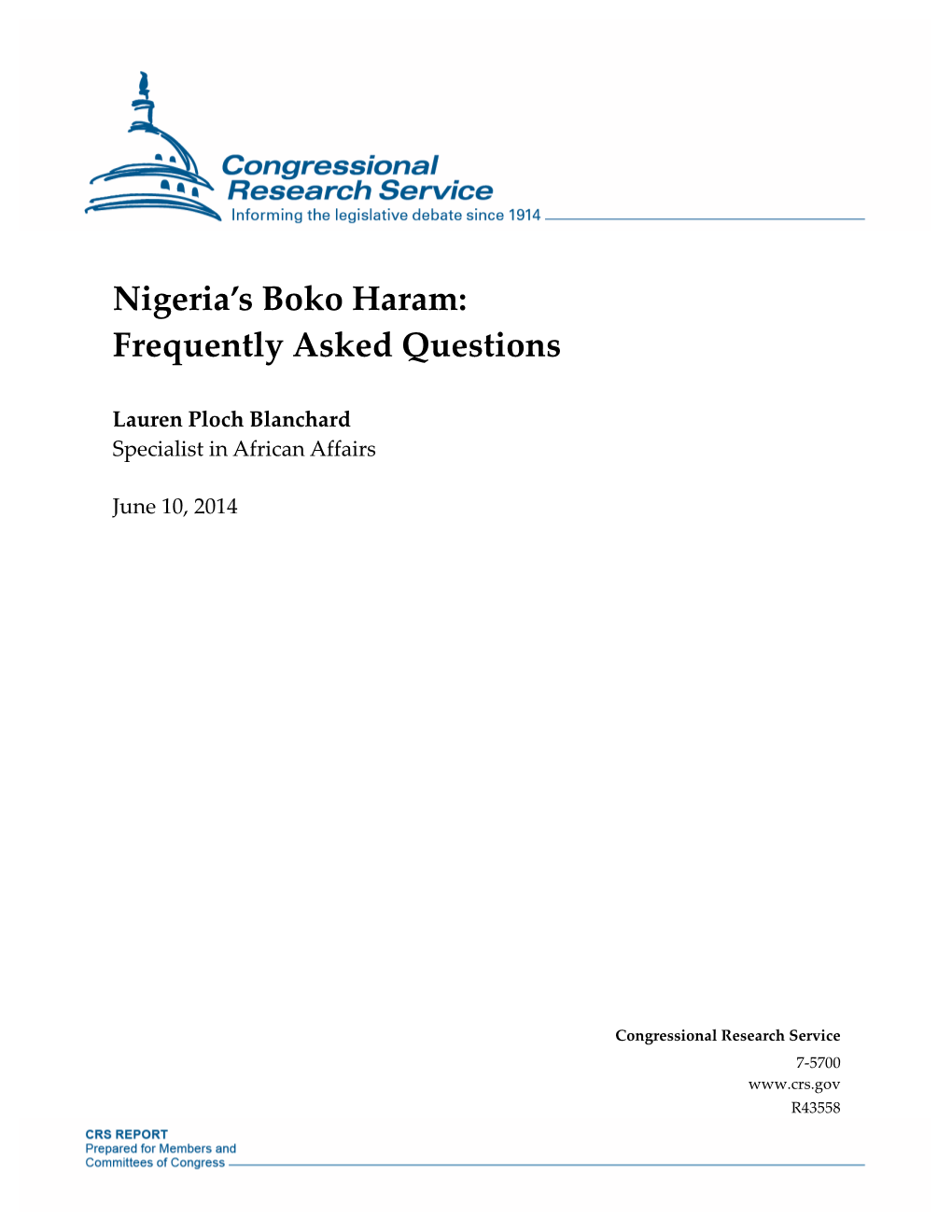 Nigeria's Boko Haram: Frequently Asked Questions