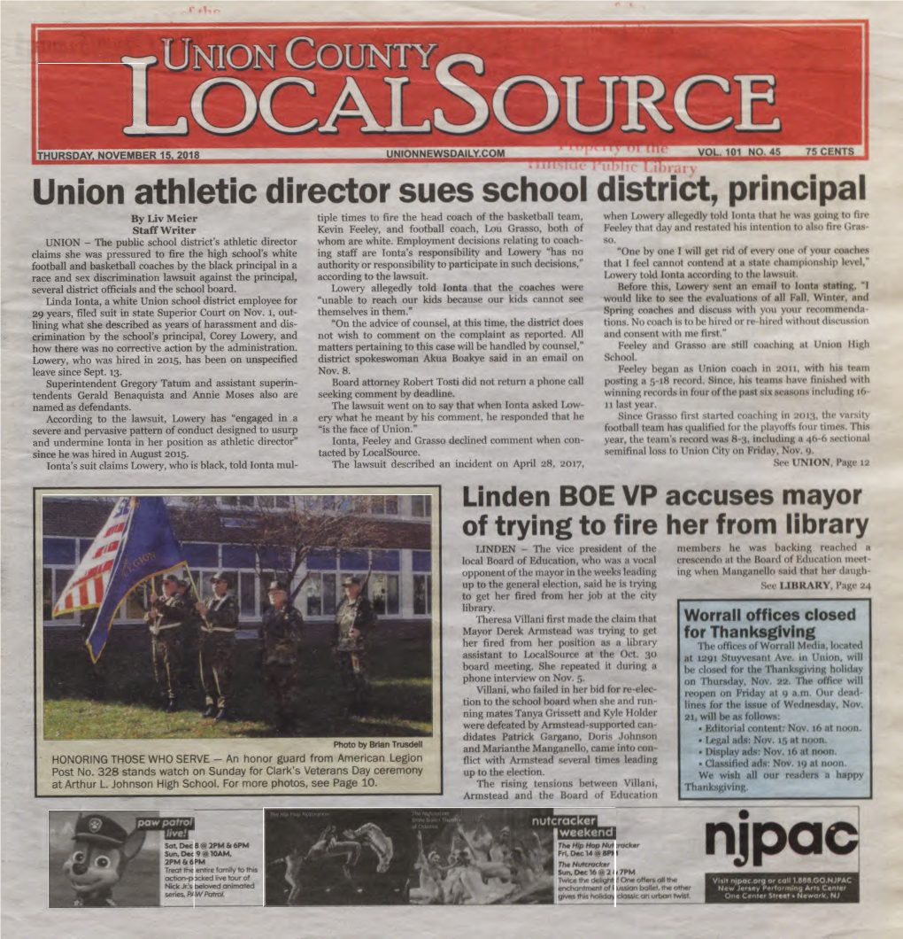 Union Athletic Director Sues School District, Principal