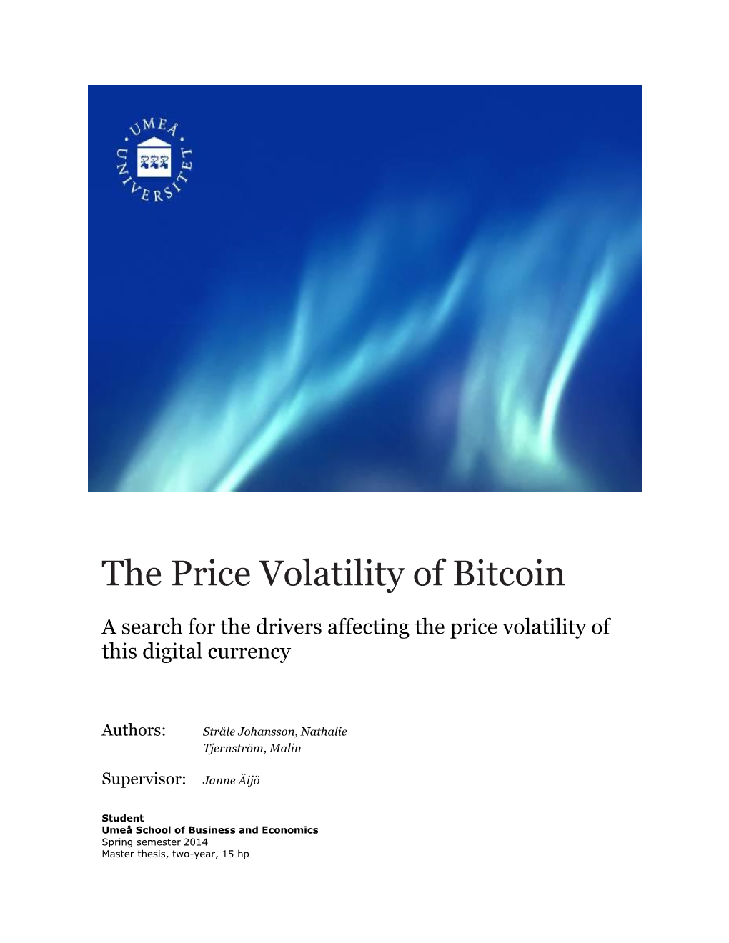 The Price Volatility of Bitcoin