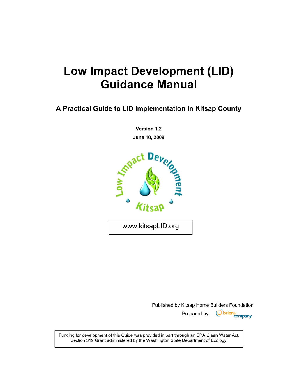 Low Impact Development (LID) Guidance Manual