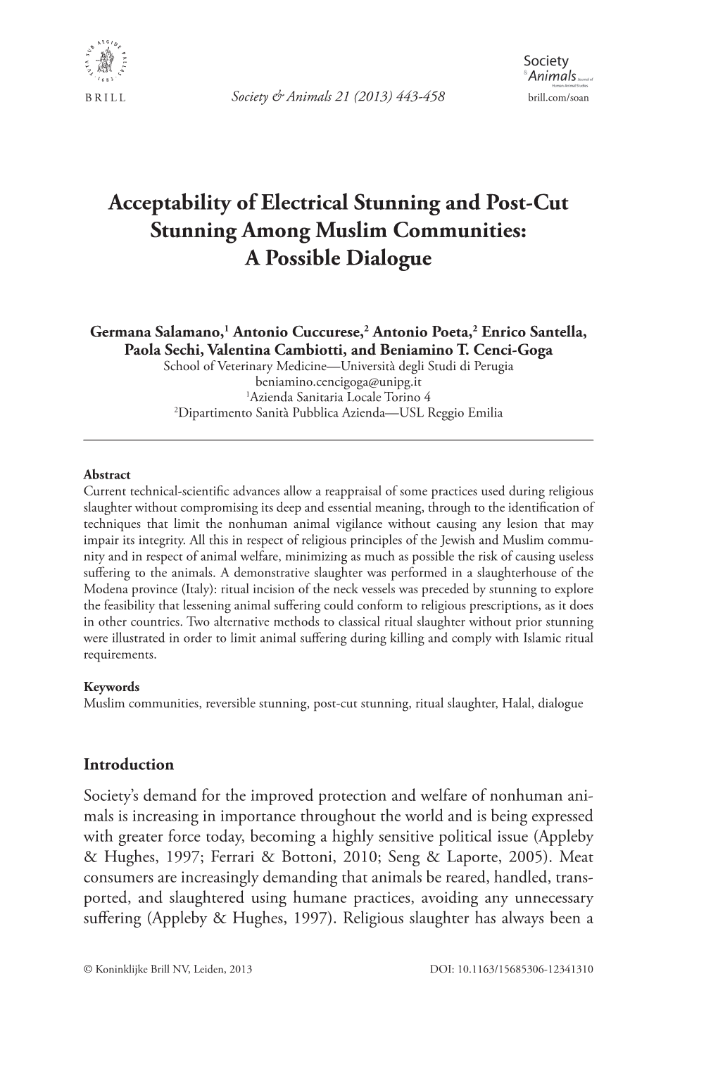 Acceptability of Electrical Stunning and Post-Cut Stunning Among Muslim Communities: a Possible Dialogue