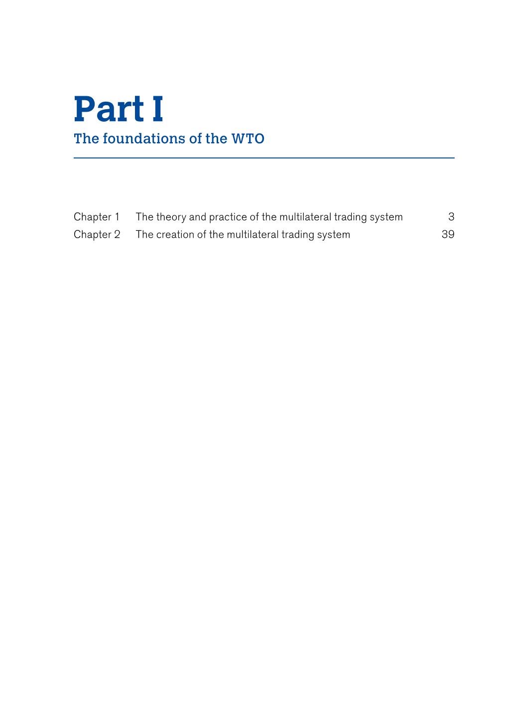 Part I the Foundations of the WTO